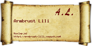 Armbrust Lili névjegykártya