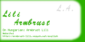 lili armbrust business card